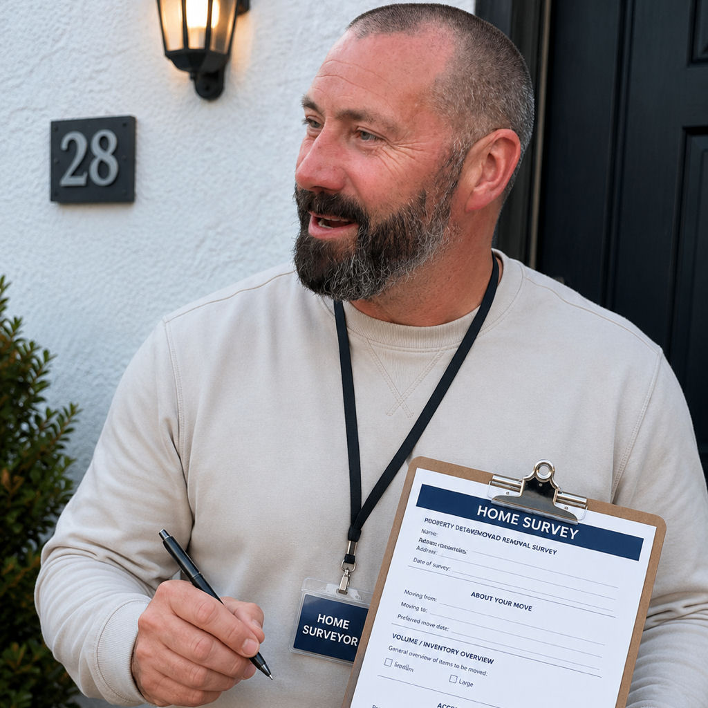 WLC Ltd surveyor with clipboard at a UK home